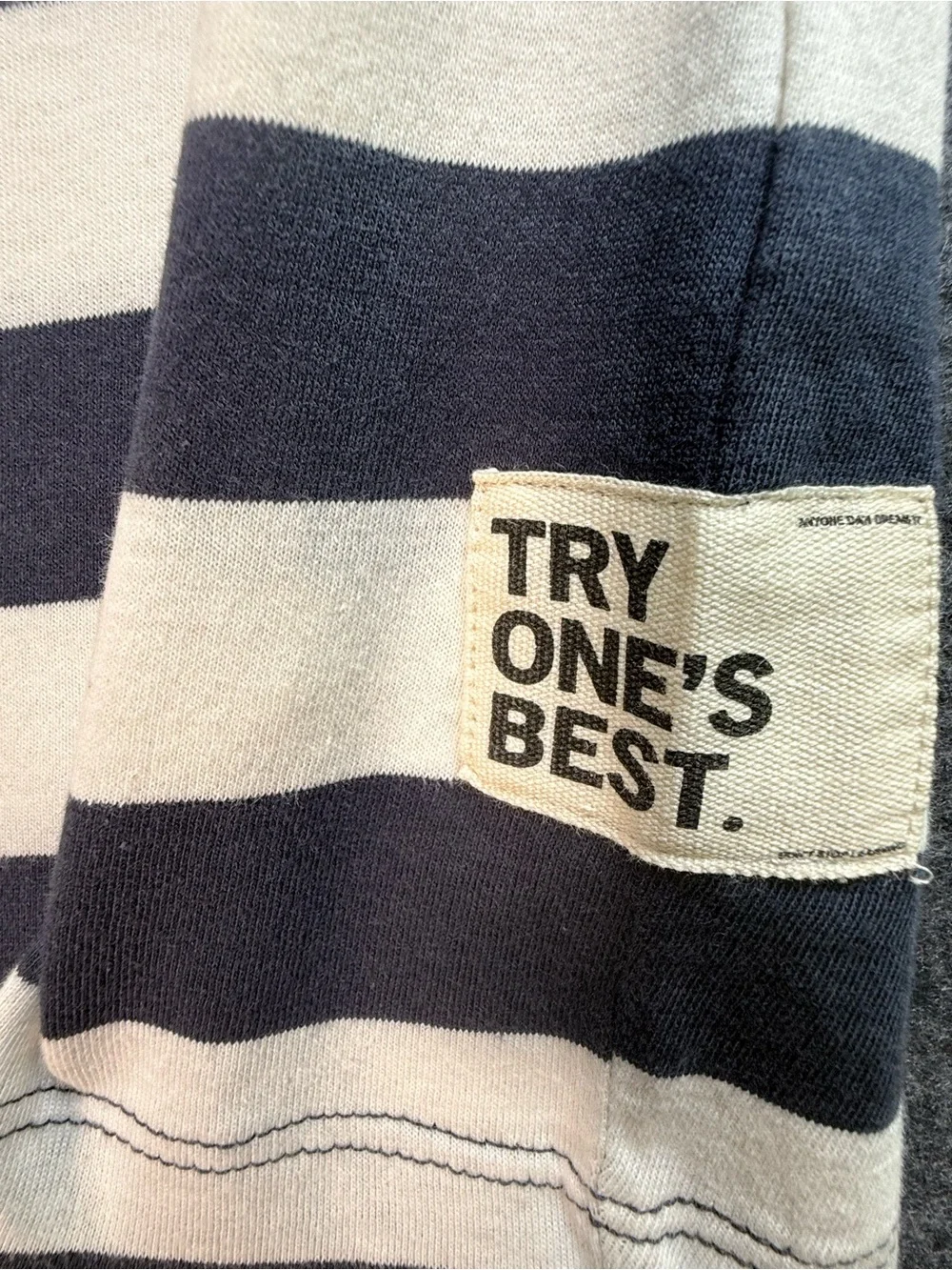 Zara Kids Navy &‎ Cream Striped Long Sleeve Tee Size 8 NWT Coastal Classic